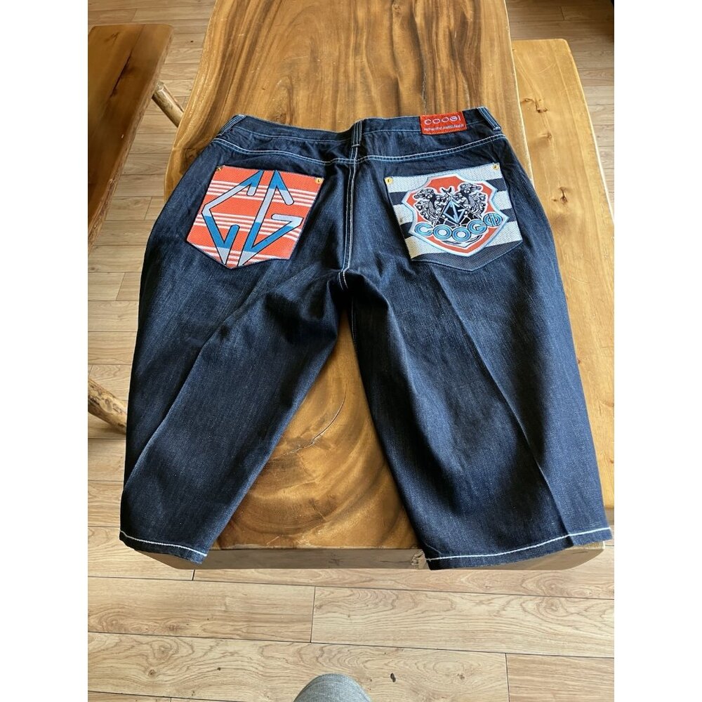 RARE! Coogi Shorts Men' 42 Denim Skater Streetwear Jorts Y2K Hip-Hop Urban Rap